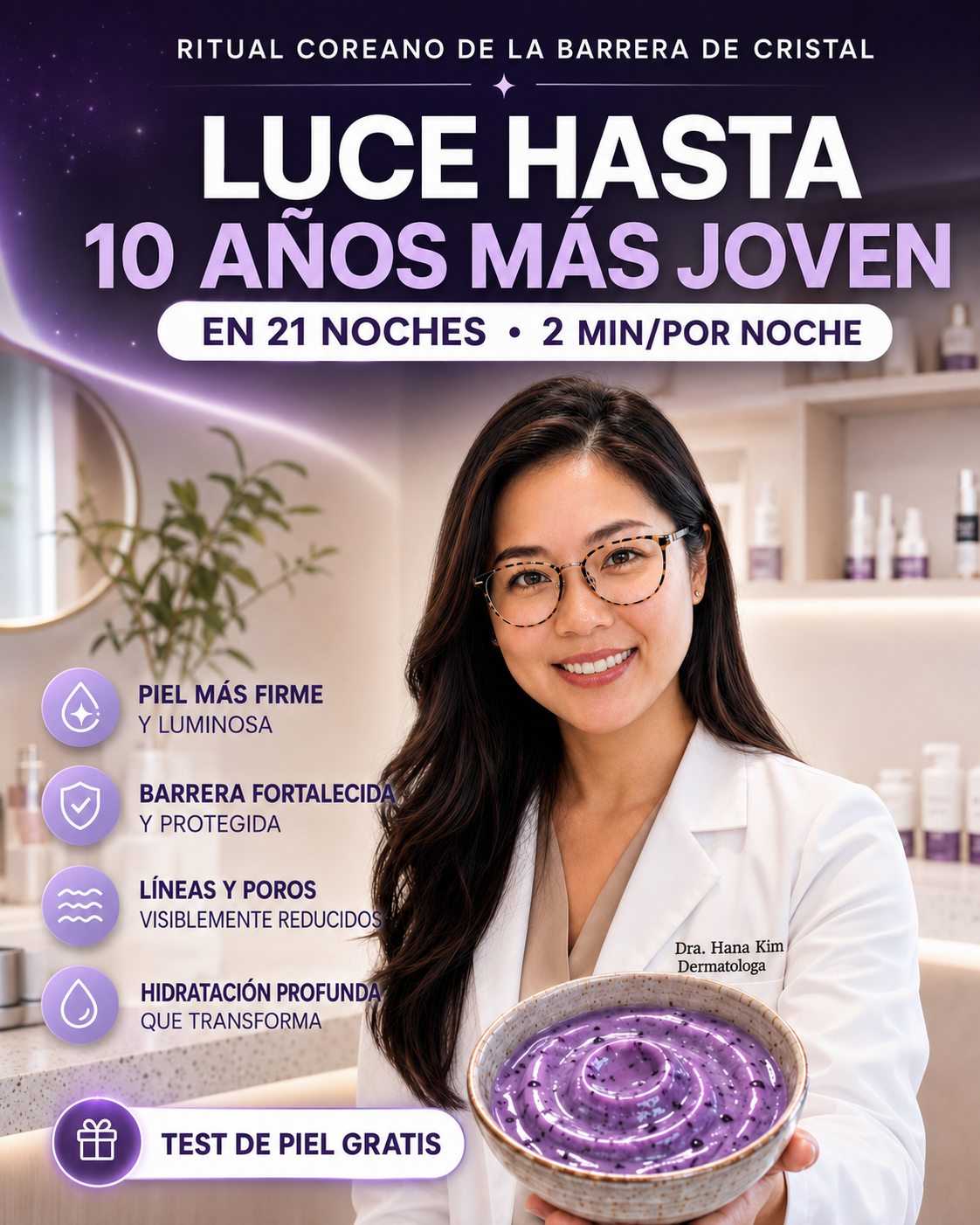 Ritual Coreano de la Barrera de Cristal — Luce hasta 10 años más joven en 21 noches